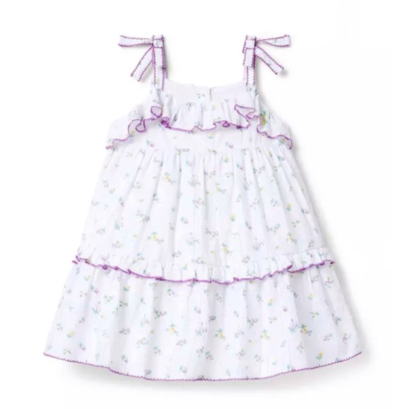 Brand New Janie & Jack Toddler Girl Floral Ruffle Purple White Dress, Size 3 NWT - Picture 1 of 4